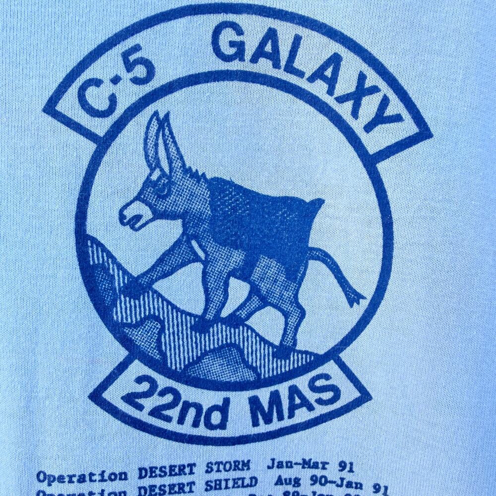 Screen Stars Best C-5 Galaxy Single Stitch T Shirt Mens XL Blue USA Made Vintage - Picture 6 of 6